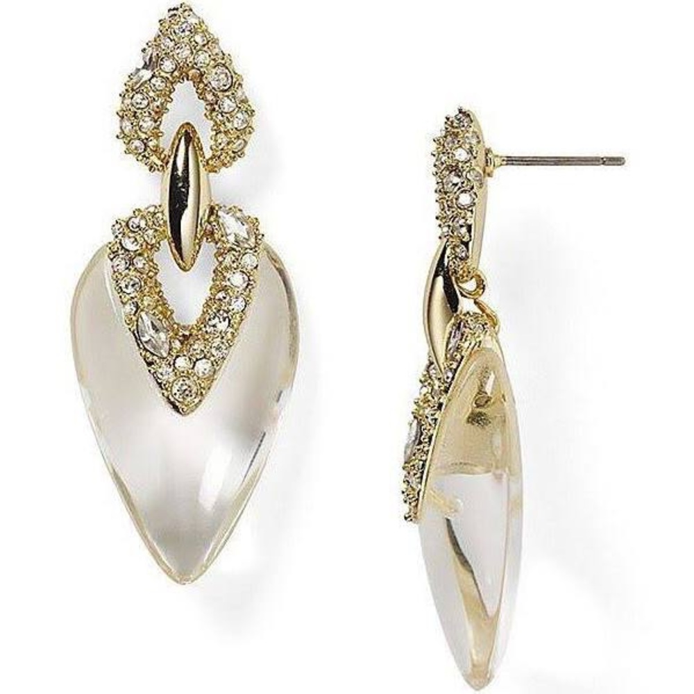 Alexis Bittar Lucite Crystal Encrusted Drop Earrings